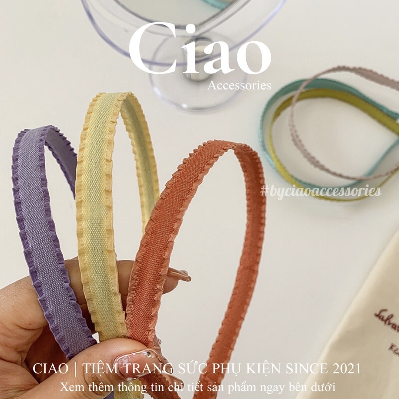 [HOẢ TỐC 1H] Băng đô/ Cài tóc vải mềm thiết kế nhiều màu macaron đơn giản Ciao accessories