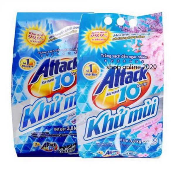 Bột giặt attack khử mùi hương hoa anh đào 3,8kg tn2809 hxmgg