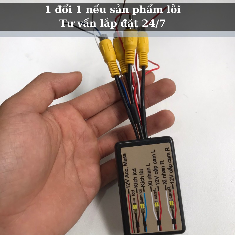 Bộ chia camera lề, camera lùi cho ô tô, dễ dàng lắp đặt, có sơ đồ lắp đặt dễ dàng. Nội thất ô tô Donmic. | BigBuy360 - bigbuy360.vn