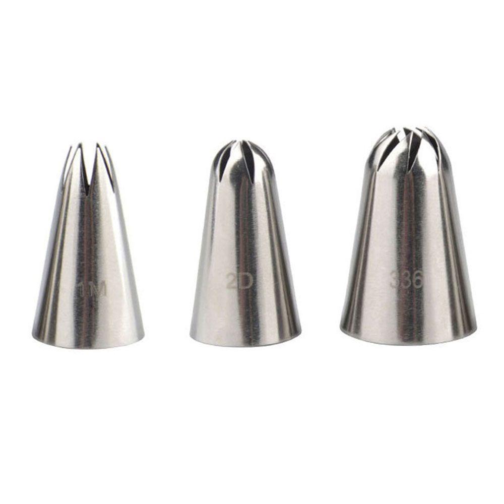 MOCHO Set 3 Đuôi Bắt Bông Kem Trang Trí Bánh Bằng Thép Không Gỉ