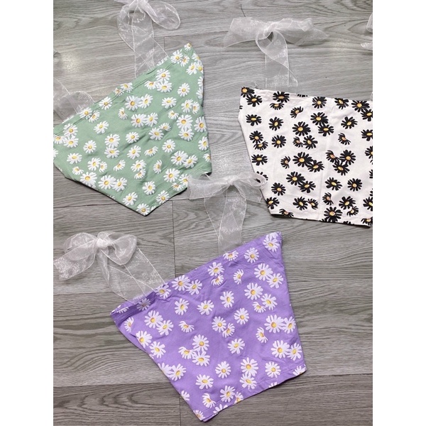 áo hai dây ruy băng hoa cúc thời trang