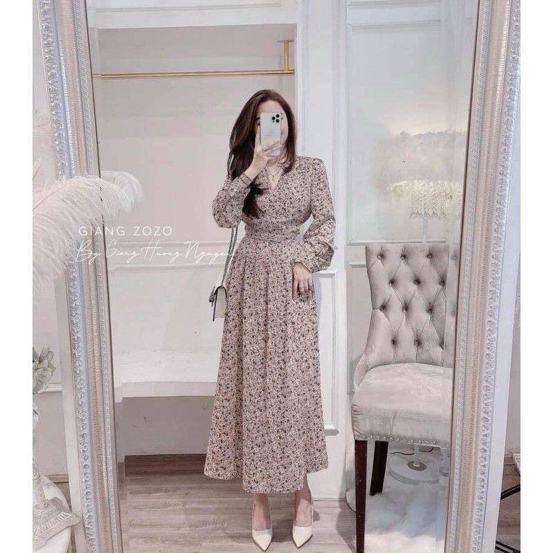 ĐẦM HOA CỘT EO FORM DÀI