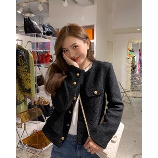 Áo dạ tweed dáng ngắn nữ Hàn Quốc ADN005
