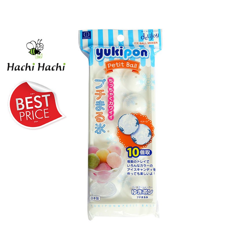 BEST PRICE - Khuôn làm đá viên - 10 viên tròn - Hachi Hachi Japan Shop