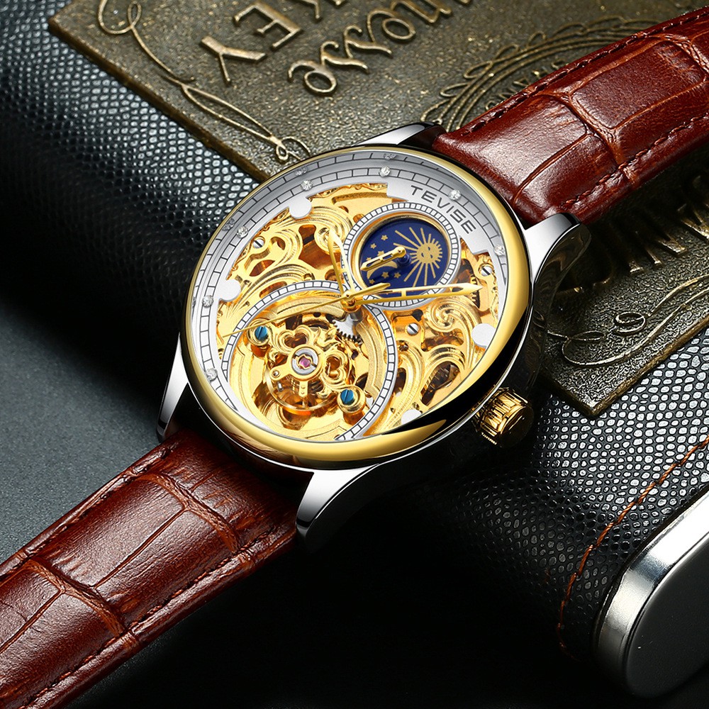 Đồng Hồ Nam Cơ Tự Động Chính Hãng Tevise T820A Dây Da Cao Cấp Đẳng Cấp, Full box chống nước chống xước tặng quà hấp dẫn | BigBuy360 - bigbuy360.vn