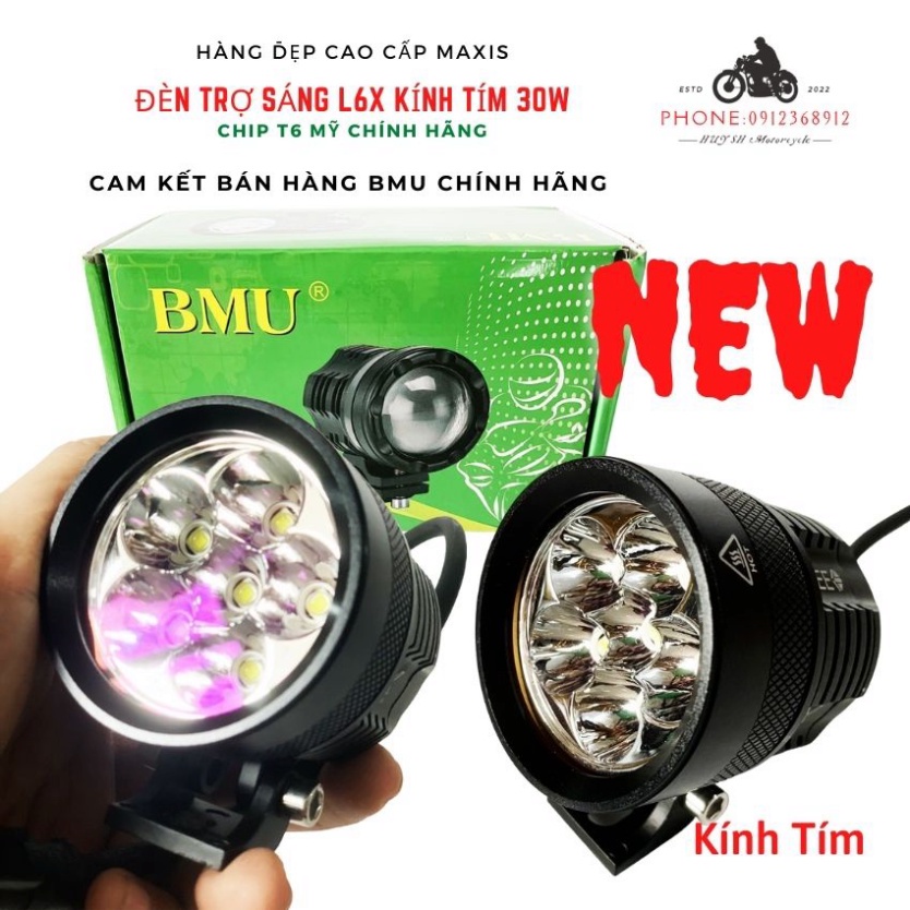 Đèn Trợ Sáng L6X CREE Chính Hãng BMU - Đèn siêu sáng - Chip T6 Mỹ (Full Box)
