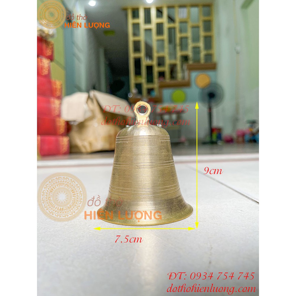 Chuông Lắc Cầm Tay Bằng Đồng Không Cán Cỡ To