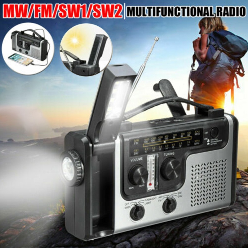 Radio năng lượng mặt trời đa chức năng có đèn LED tiện lợi
