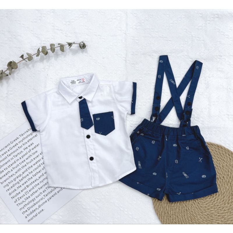 Bộ yếm vest gile đầy tháng thôi nôi bé trai 5-12kg