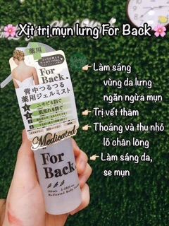 Lotion xịt mụn lưng For Back Nhật Bản