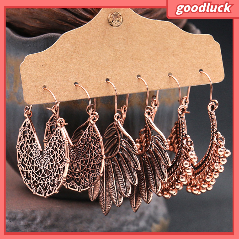 Bộ 3 đôi bông tai phong cách Boho dành cho nữ