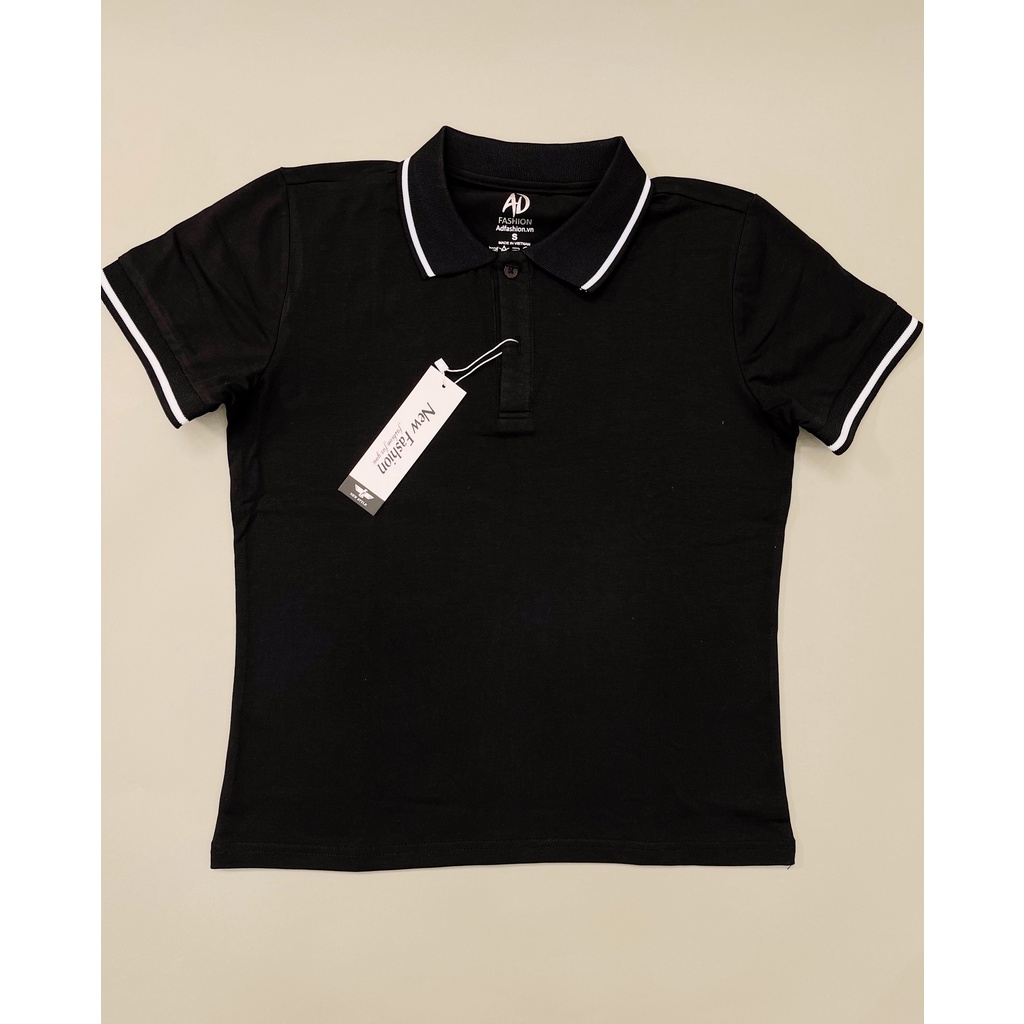 Áo thun polo nữ cổ bẻ thời trang, thiết kế màu trơn phối cổ bẻ dệt không xù, áo polo tay ngắn cơ bản