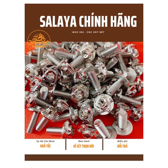 [Mã LIFEAU5SALE giảm 20k đơn 50k] Ốc salaya 6ly15 6ly20 gắn ốp pô , carte ,dàn áo ,đuôi cá...