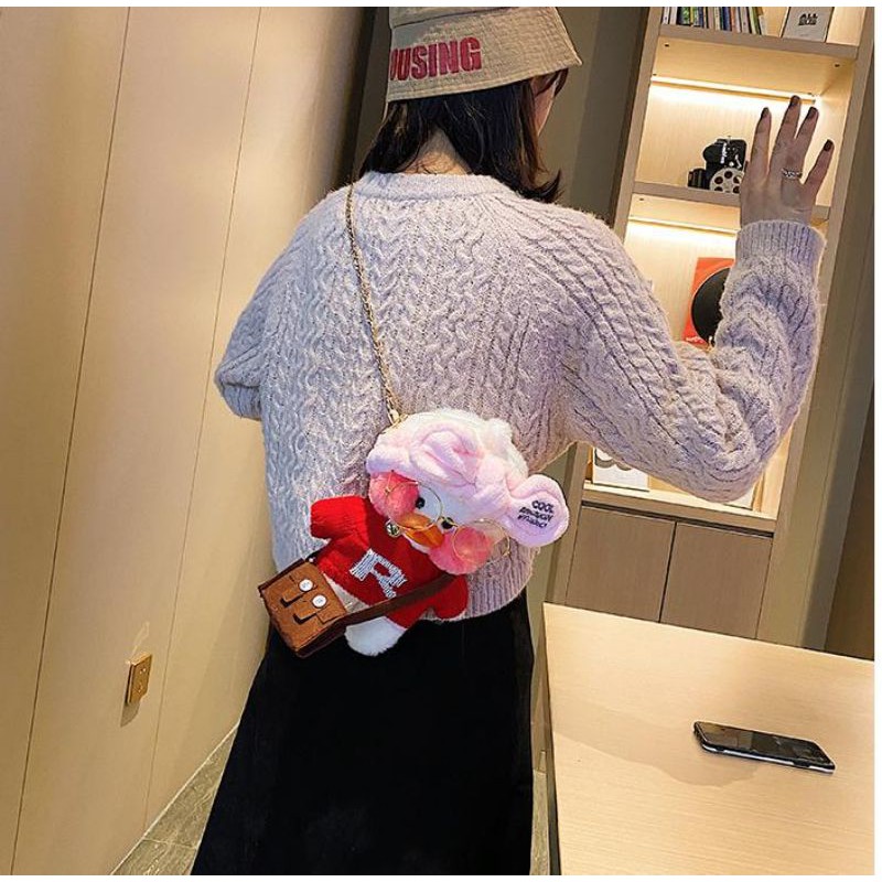 Túi đeo chéo hình vịt chất liệu vải bông full đồ phụ kiện thời trang siêu cute | BigBuy360 - bigbuy360.vn