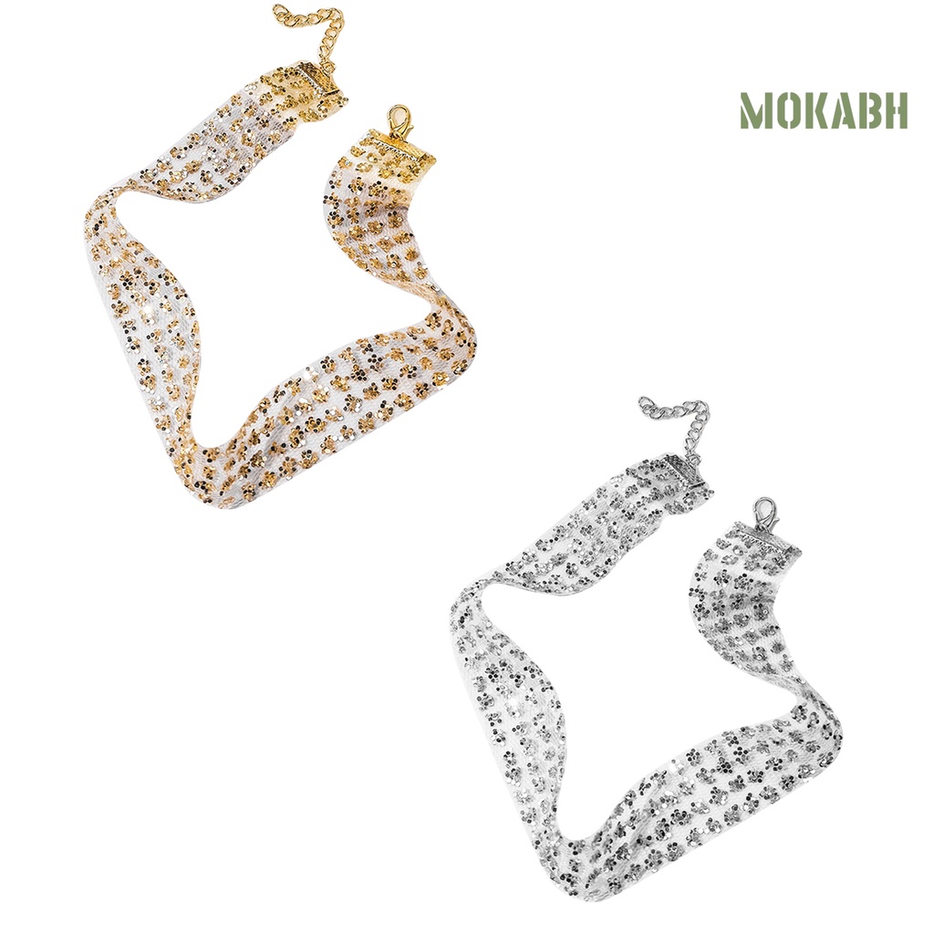 Vòng Cổ Choker Đính Kim Sa Lấp Lánh Thời Trang Dành Cho Nữ