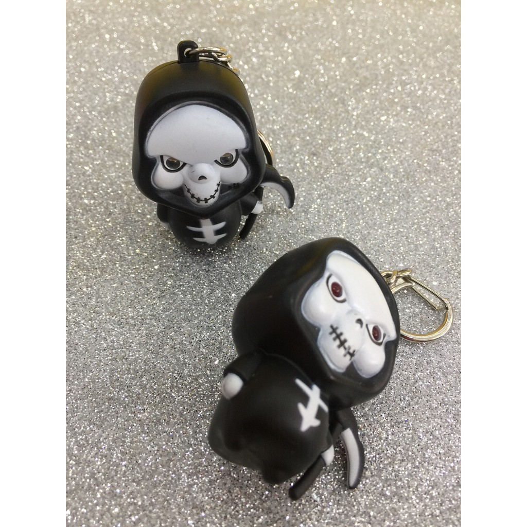 Móc khóa Ma-Móc khóa thần chết phát sáng đèn Led có âm thanh-Móc khóa gắn mô hình đèn LED thần chết ngộ nghĩnh đáng yêu