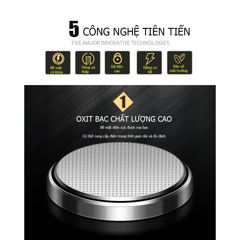 Pin CR2032 - Vỉ 05 viên pin 3V CR2032 - Pin dành cho chìa khóa ô tô cao cấp - Doublepow