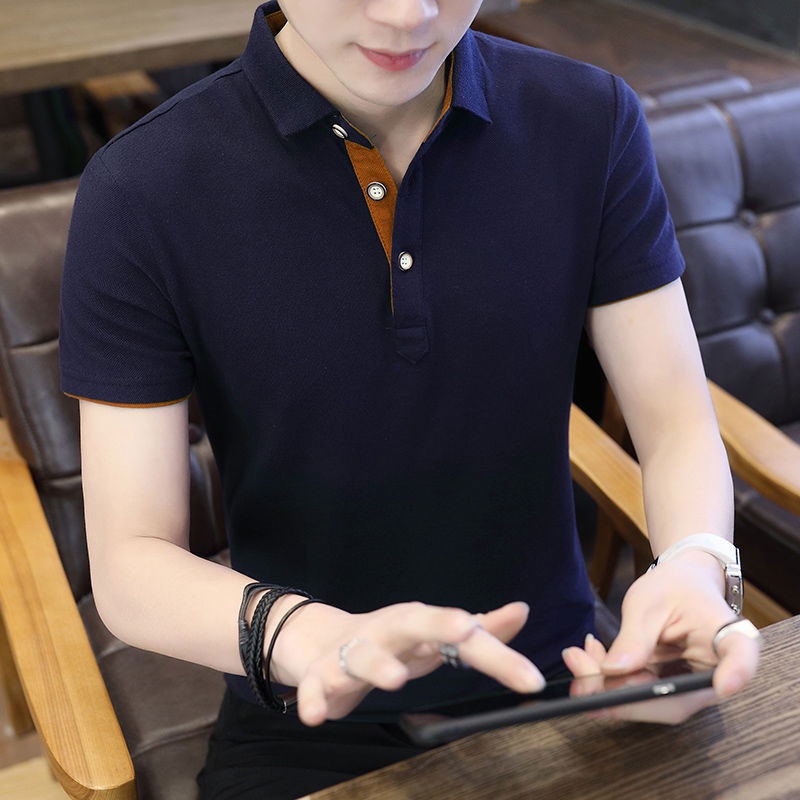 Áo thun polo tay ngắn bằng cotton 100% sành điệu cho nam