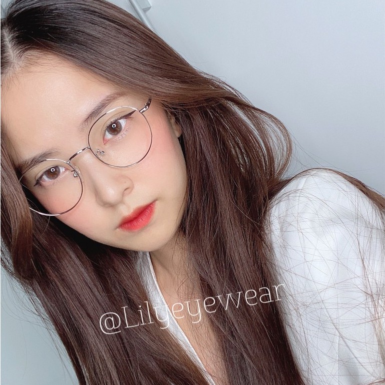 Gọng kính kim loại tròn nam nữ Lilyeyewear phù hợp mặt nhỏ càng kính nhẹ nhàng màu sắc thời trang 2912320