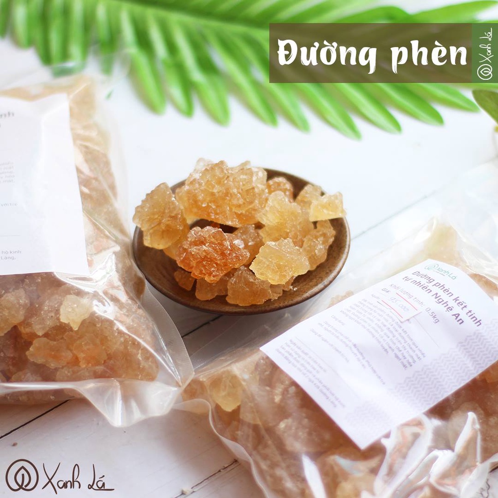 Đường phèn vàng mật mía Nghệ An kết tinh tự nhiên La'zen nguyên bản, vị ngọt dịu thanh mát để nấu chè, chưng tắc, cam