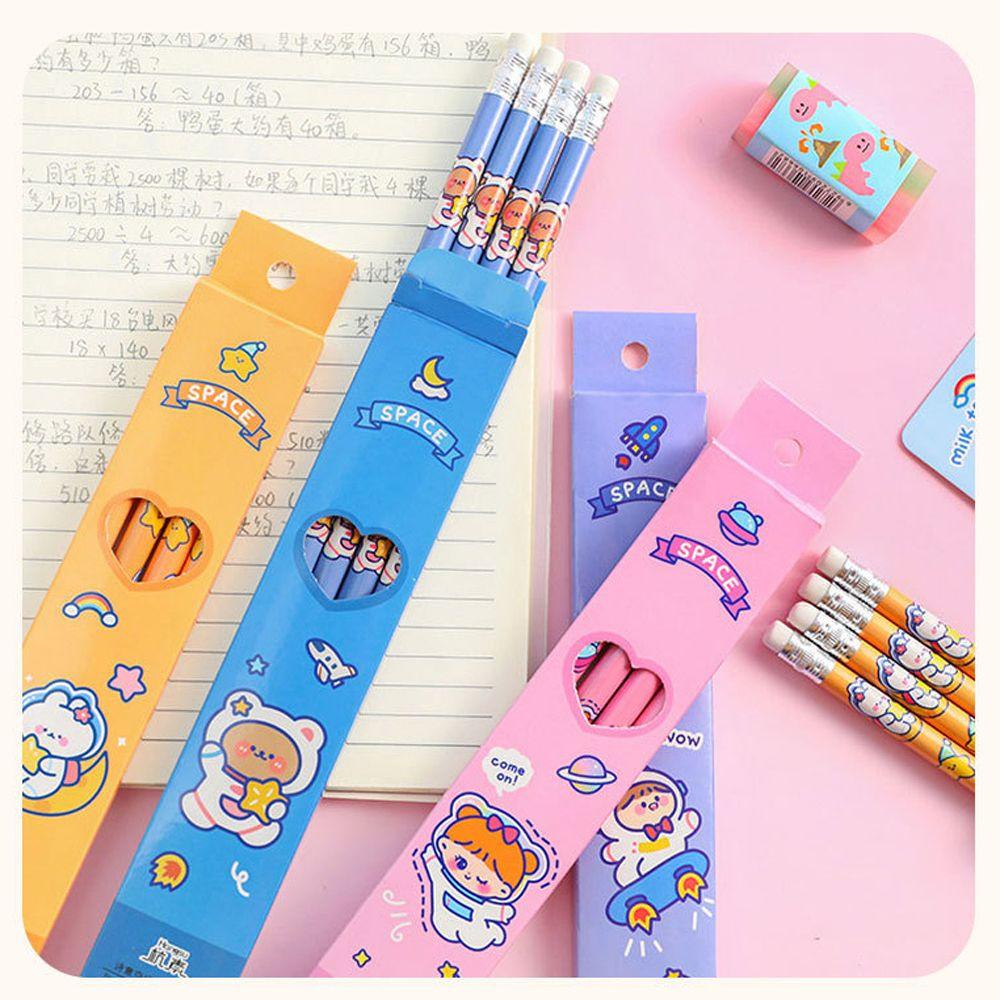 Bút Chì Gỗ HB Vẽ Phác Thảo Hoạ Tiết Phi Hành Gia Hoạt Hình Chất Lượng Cao