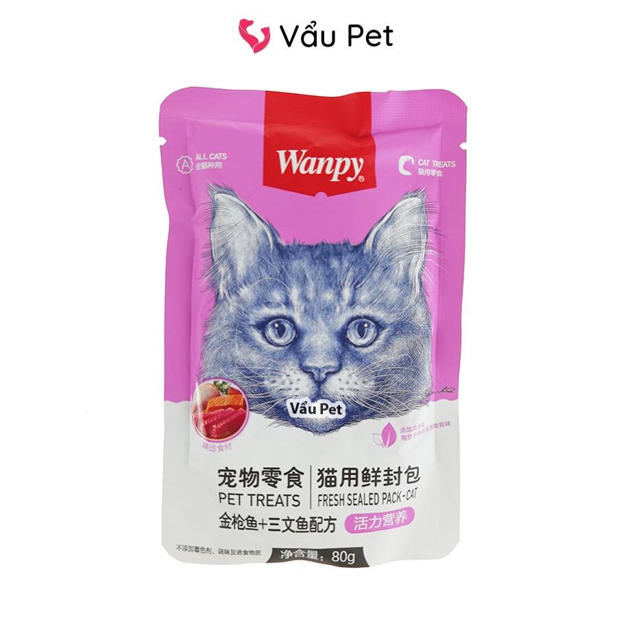 Pate mèo Wanpy Pate mèo Wanpy đồ ăn ướt bổ dưỡng 80g - Pate Wanpy cho mèo Vẩu Pet Shop