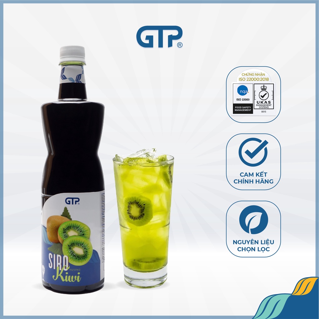 Siro Kiwi (930ml) GTP - nguyên liệu trà sữa pha chế trà trái cây, sô đa, cocktail