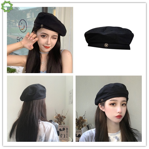 Nón beret màu đen phong cách Hàn Quốc cổ điển thanh lịch cho nữ