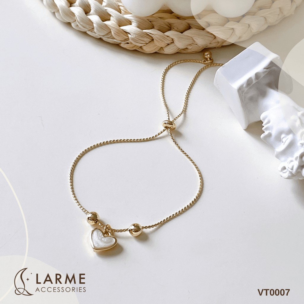 Vòng tay nữ hình trái tim dây rút đơn giản Larme Accessories - VT0007