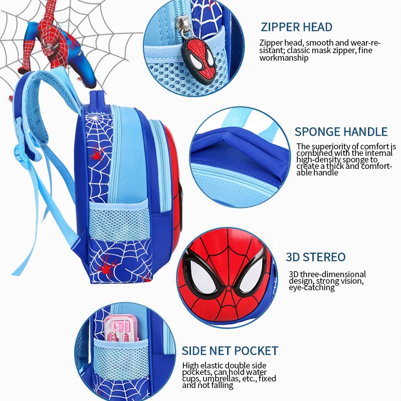 Balo Đi Học In Hình Người Nhện Hoạt Hình Dành Cho Trẻ Nhỏ Tiểu Học Aku