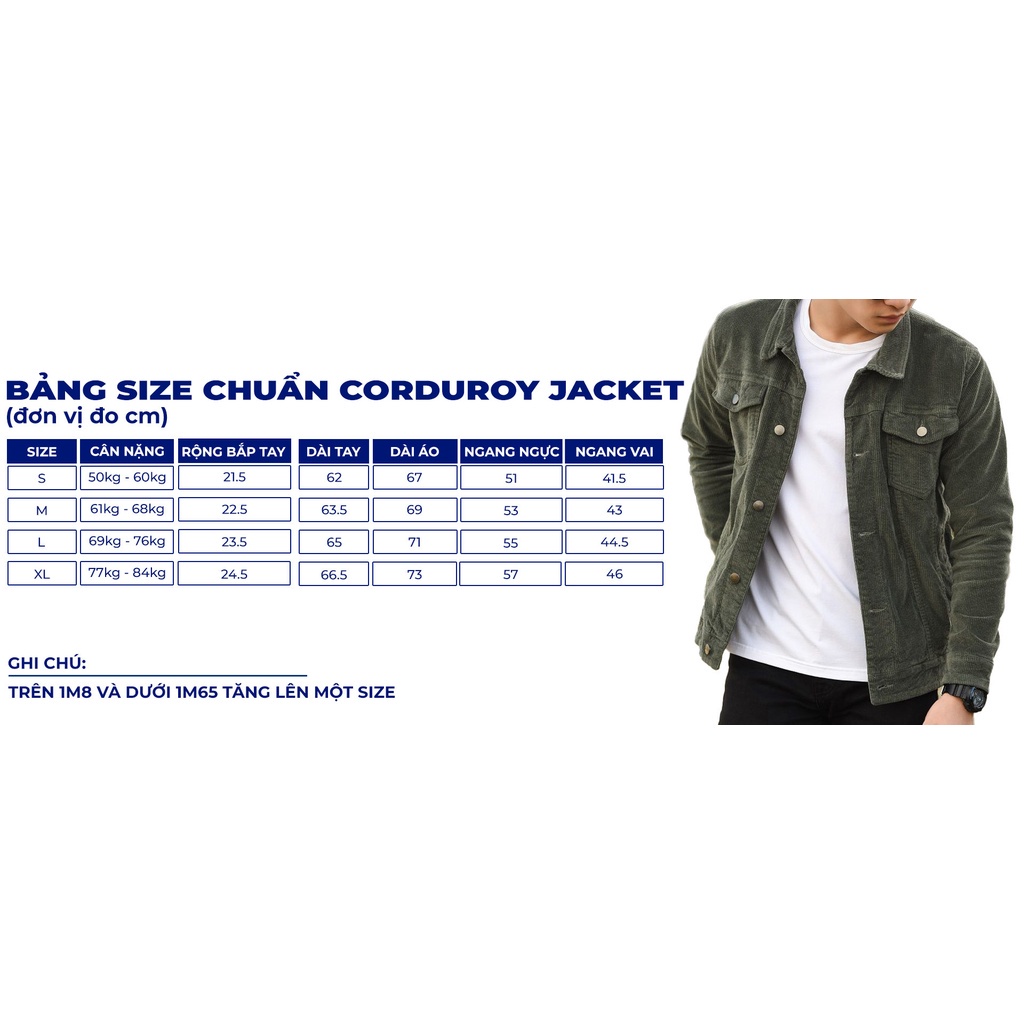 Áo khoác nam nhung tăm The GMEN Corduroy Jacket cao cấp, dày dặn, giá siêu tốt