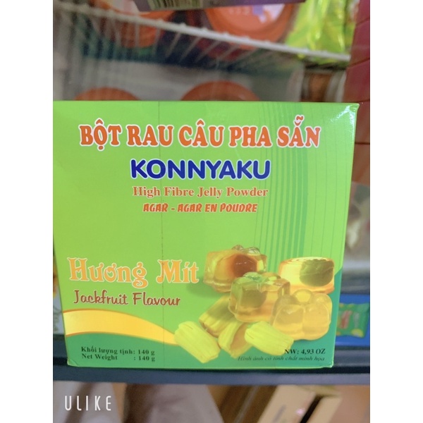 Bột Thạch Rau Câu Pha Sẵn KONNYAKU Hộp 140g Đủ Vị