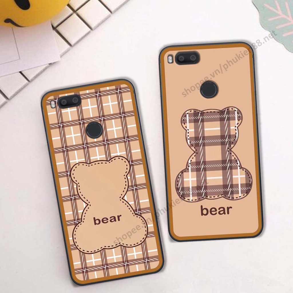 Ốp lưng Xiaomi Mi A1 ốp điện thoại LineBear, bé tóc xù, hoa siêu đẹp