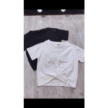 [XẢ KHO] Áo Thun Kiểu Croptop xoăn eo Form 45kg