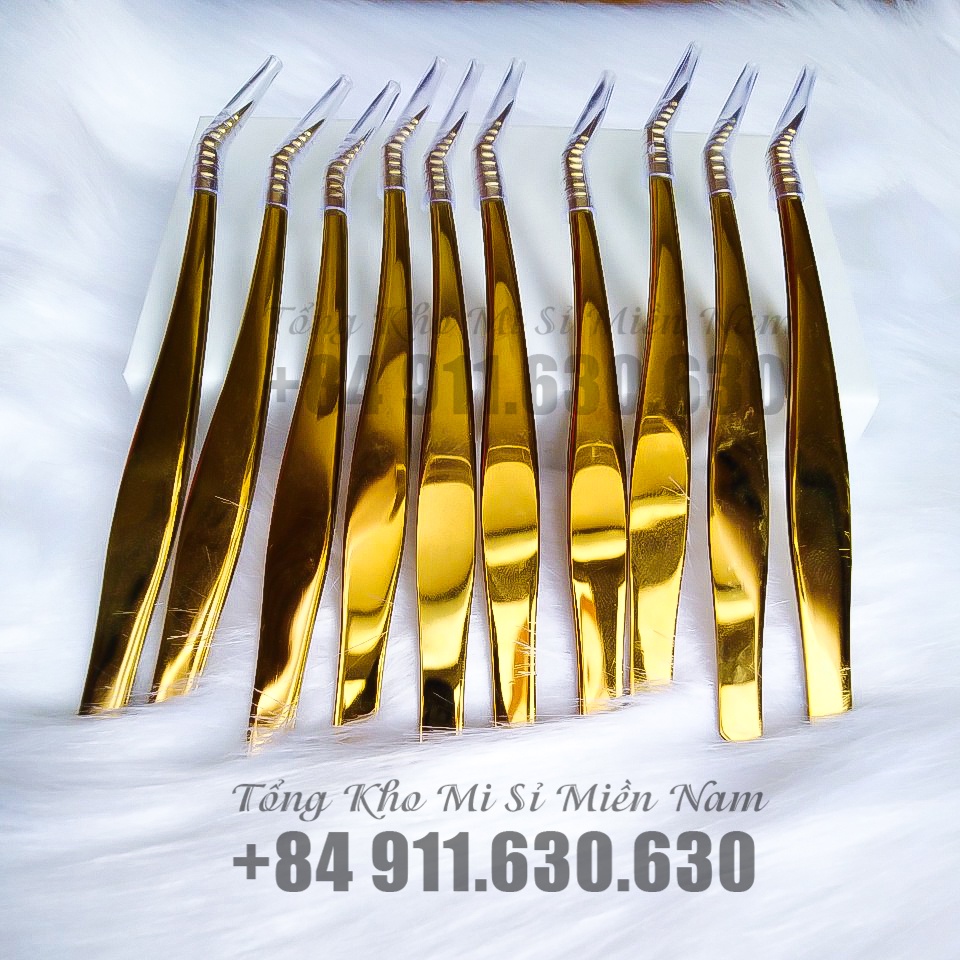 Nhíp cong 45 độ mới _ nhíp cong bao da mới _ dụng cụ mi _MAGIC LASHES