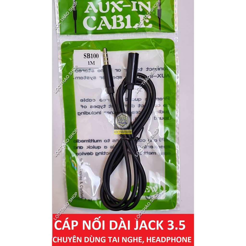 Cáp loa nối dài Jack 3.5 dài 1M 3M chuyên dùng cho điện thoại tai nghe headphone (đầu 4 nấc)