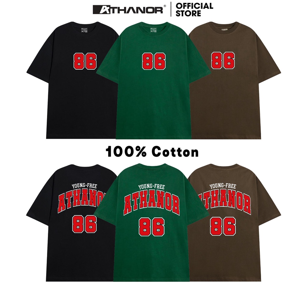 Áo phông nam form rộng ATHANOR form rộng tay lỡ chất cotton 100% mẫu 86