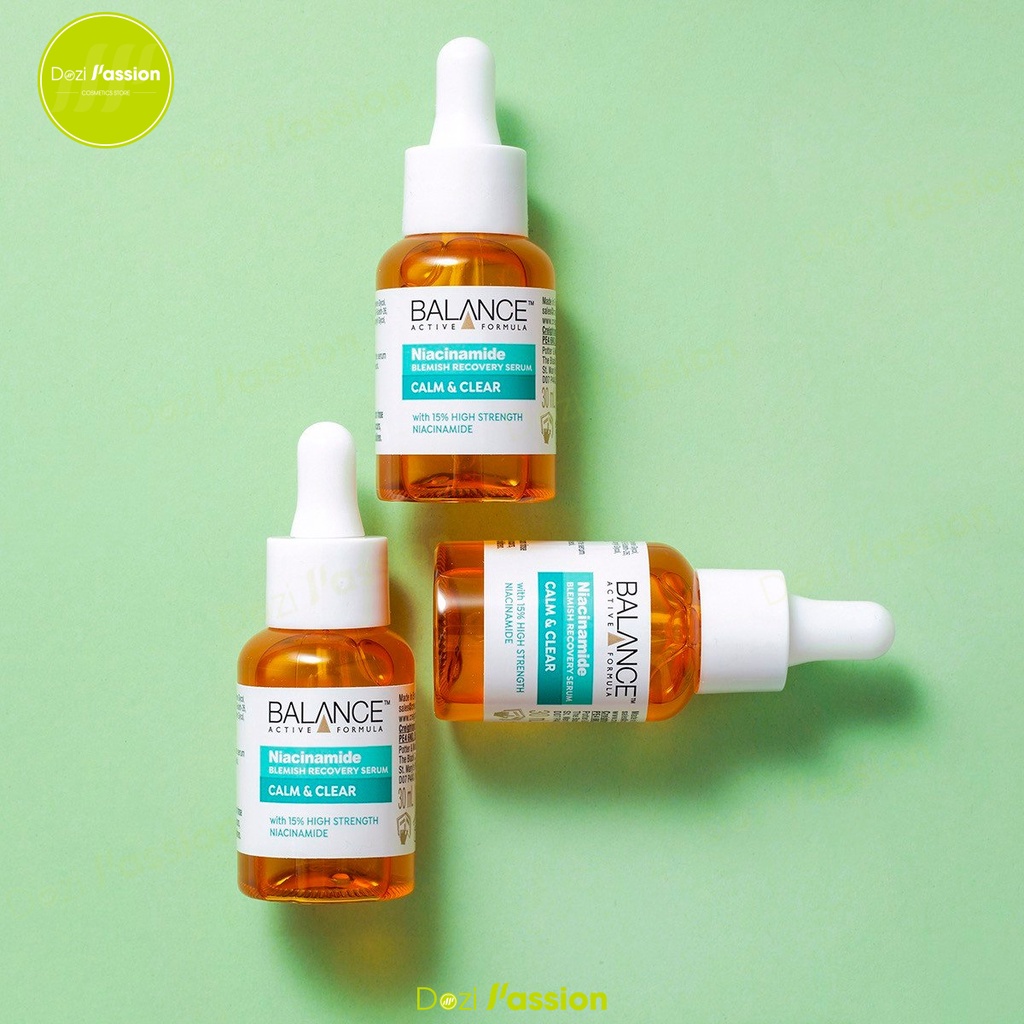 Tinh Chất Serum Balance Màu Xanh Lá, Ngừa Mụn, Mờ Thâm - Balance Active Formula Niacinamide 15% Blemish Recovery 30ml