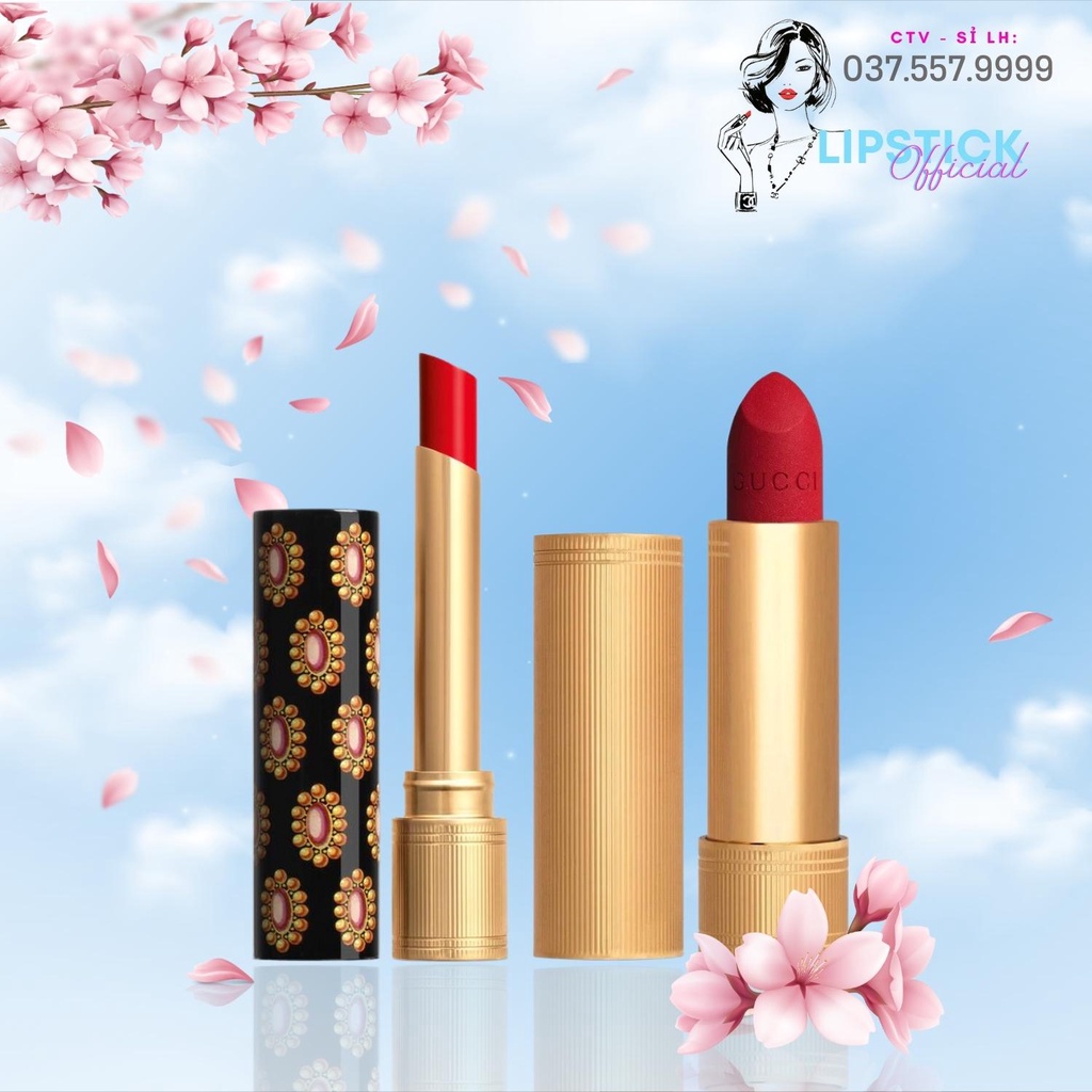 Son Gucci Rouge Matte Lipstick, Son Gucci Rouge De Beaute Brillant Glow & Care Lip Colour, Satin Full size