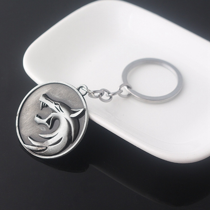 Móc khóa hình đầu sói phong cách gothic cổ điển thời trang cho nam nữ 3