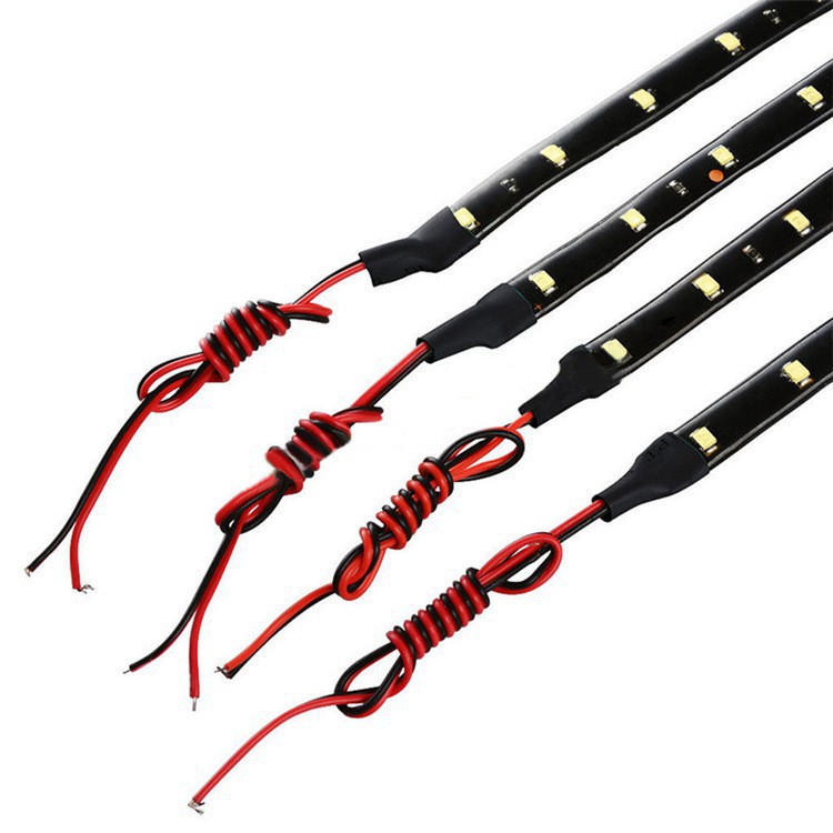 Dãy Đèn LED 4x 15, 30 cm cho Xe Hơi, Tự Động, Linh Hoạt, Chống Nước, Màu Xanh Dương