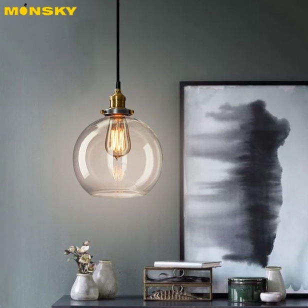 Đèn thả MONSKY JOYCES chao thủy tinh hiện đại trang trí nhà cửa cao cấp .