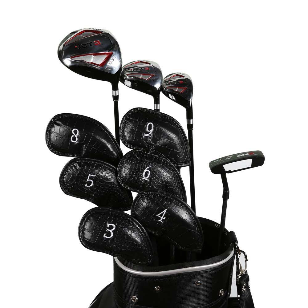 JARRED Vỏ Bọc Bảo Vệ Đầu Gậy Đánh Golf 3-SW Bằng Da PU Thêu Chữ Số Độc Đáo Tiện Dụng