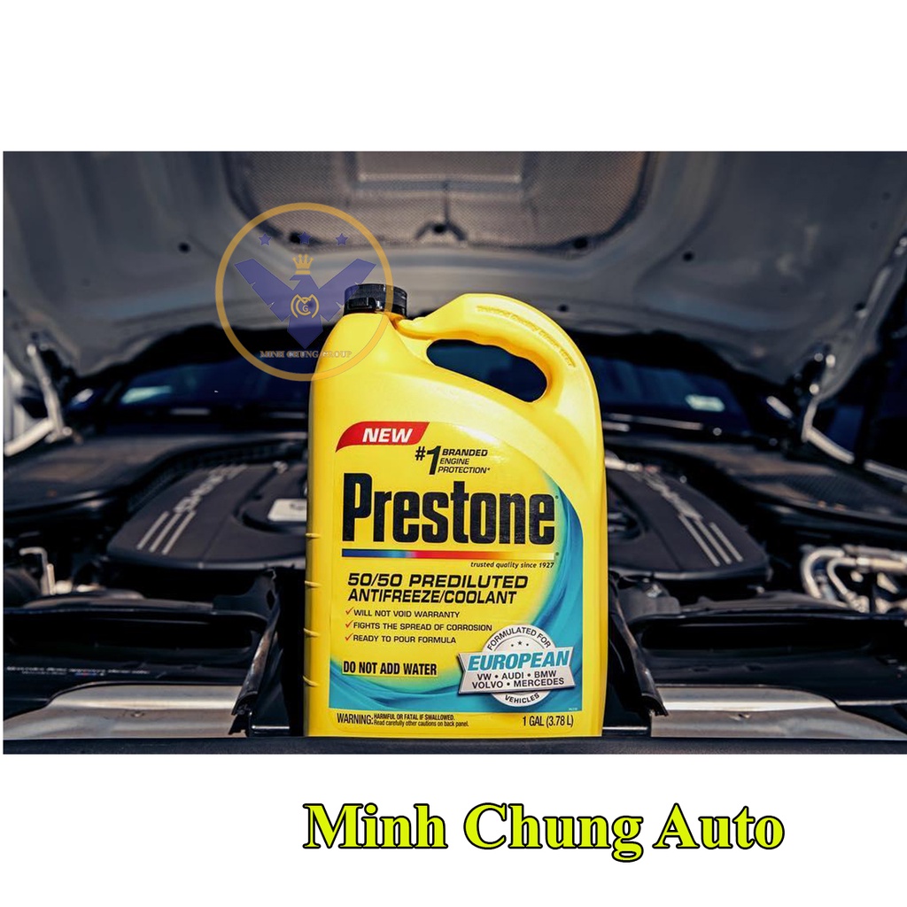 Nước làm mát động cơ xe ô tô màu xanh dương PRESTONE EUROPEAN - USA can 3.78L