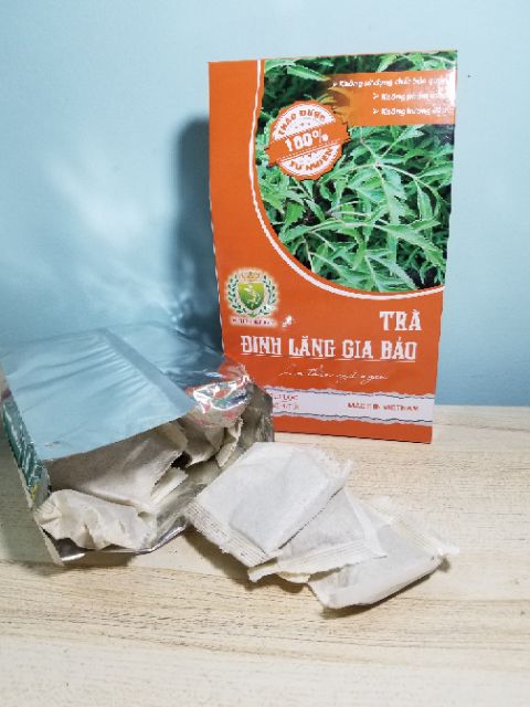 Trà Đinh Lăng Gia Bảo 200gr / 40 túi lọc, giúp an thần ngủ ngon,mát gan thanh lọc cơ thể