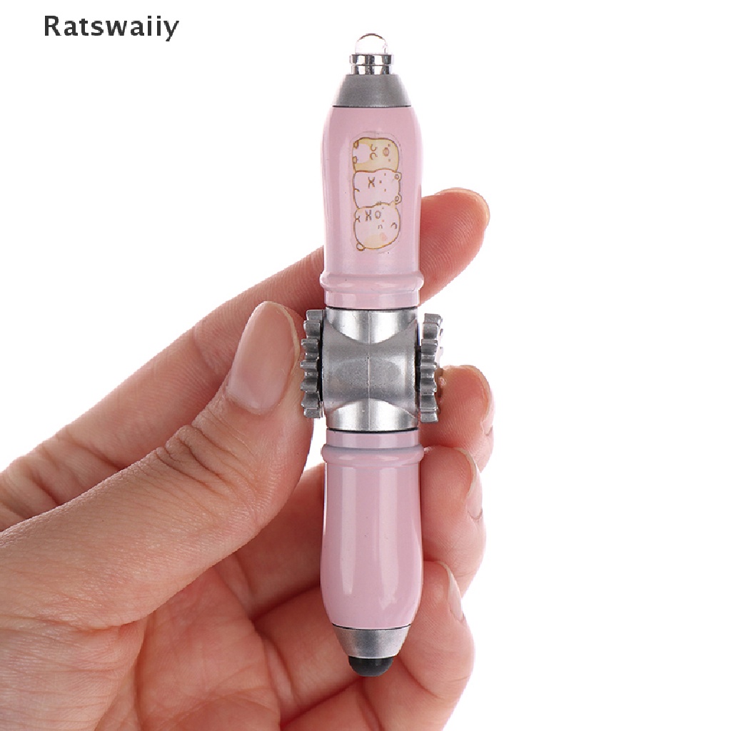 Bút xoay thiết kế kiểu con quay đồ chơi có đèn led phát sáng vui nhộn đa chức năng
