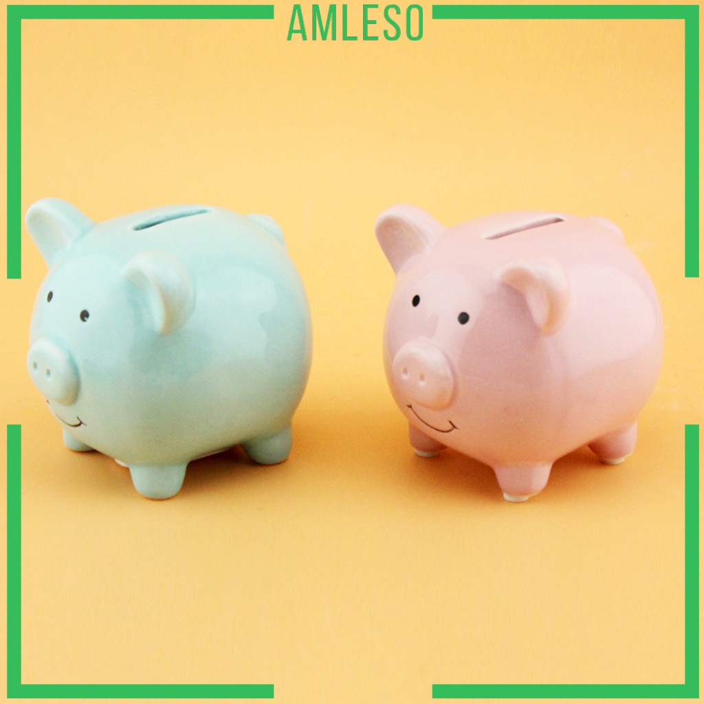 [AMLESO] Piggy Bank Money Box Pig Shaped Piggy Coin Bank Money Saving Box For Kids