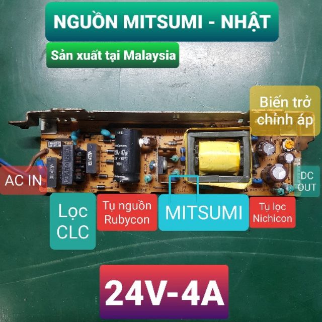 Nguồn 24v 4A không vỏ, hàng tháo máy