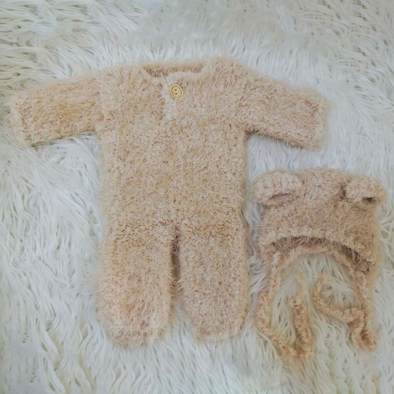 Bộ áo liền quần + nón chụp ảnh cho bé sơ sinh