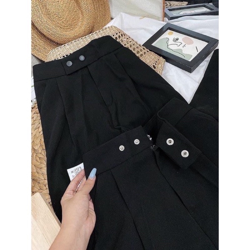 quần baggy vải đi học 2 cúc